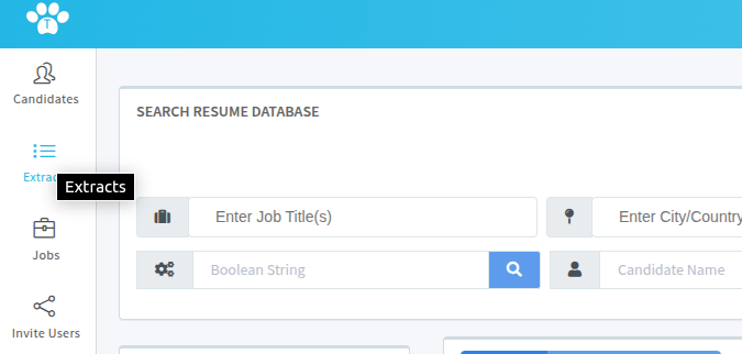 Screenshot: The Extracts tab on Tobu Menu